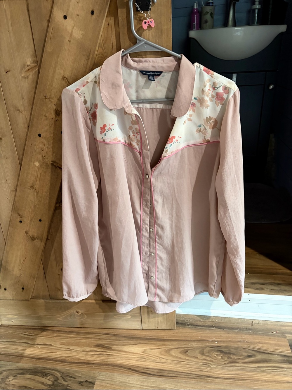 Floral Button-Front Blouse